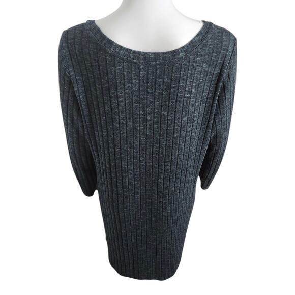 Soma Medium Ribbed Knit Side Slit Tunic SAGE Green Longline Blouse Top Shirt - Picture 8 of 13